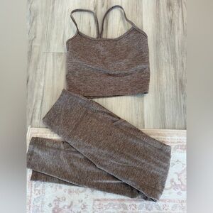 Aerie Offline The Hugger High Waisted Legging and Longline Racerback Sports Bra